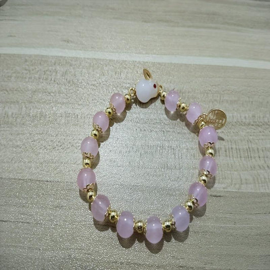 Jade Rabbit Bracelet Female Niche Red Agate Hand Beaded Mother Gift