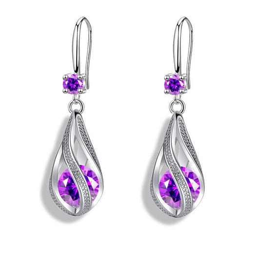 Spiral Teardrop Hollow Earrings Dangle Earrings Wedding Jewelry Gift