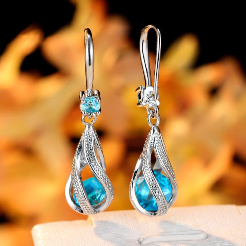 Spiral Teardrop Hollow Earrings Dangle Earrings Wedding Jewelry Gift