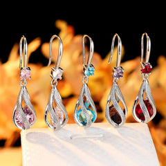 Spiral Teardrop Hollow Earrings Dangle Earrings Wedding Jewelry Gift