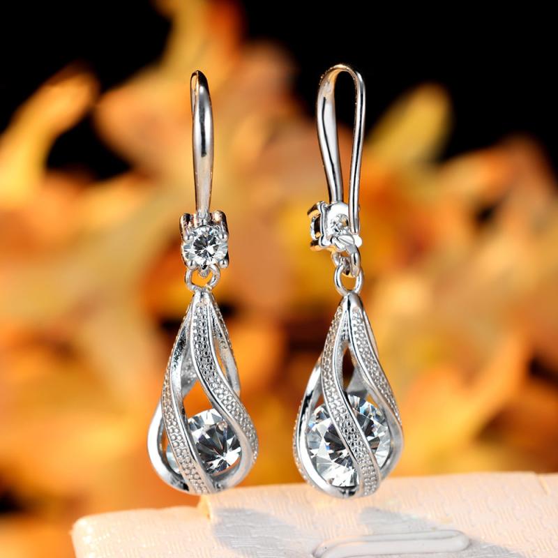 Spiral Teardrop Hollow Earrings Dangle Earrings Wedding Jewelry Gift