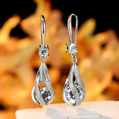 Spiral Teardrop Hollow Earrings Dangle Earrings Wedding Jewelry Gift
