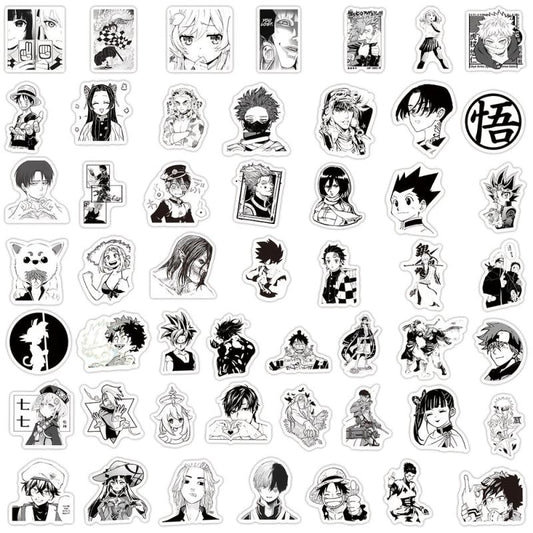 50pcs Waterproof Anime Stickers for Mobile Helmet Cup Bicycle Computer