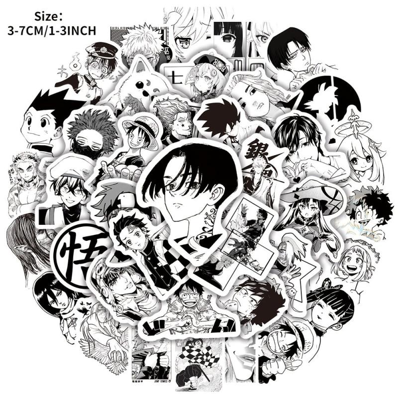 50pcs Waterproof Anime Stickers for Mobile Helmet Cup Bicycle Computer
