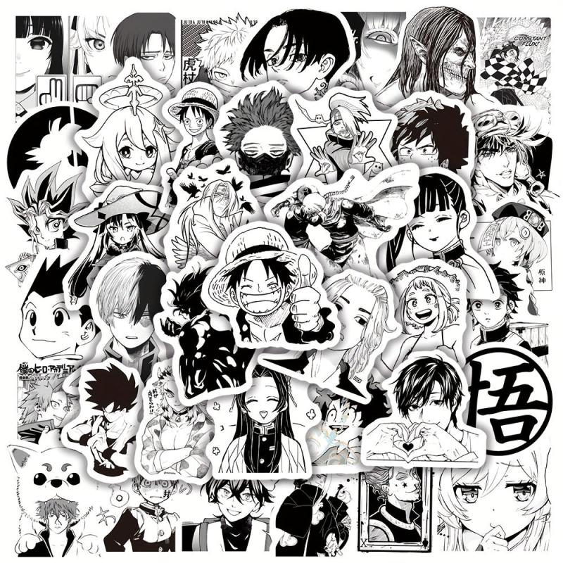 50pcs Waterproof Anime Stickers for Mobile Helmet Cup Bicycle Computer