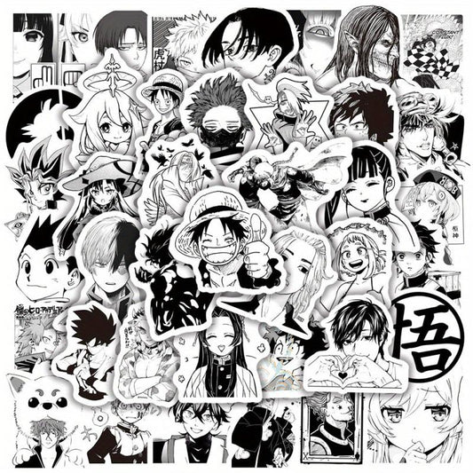 50pcs Waterproof Anime Stickers for Mobile Helmet Cup Bicycle Computer