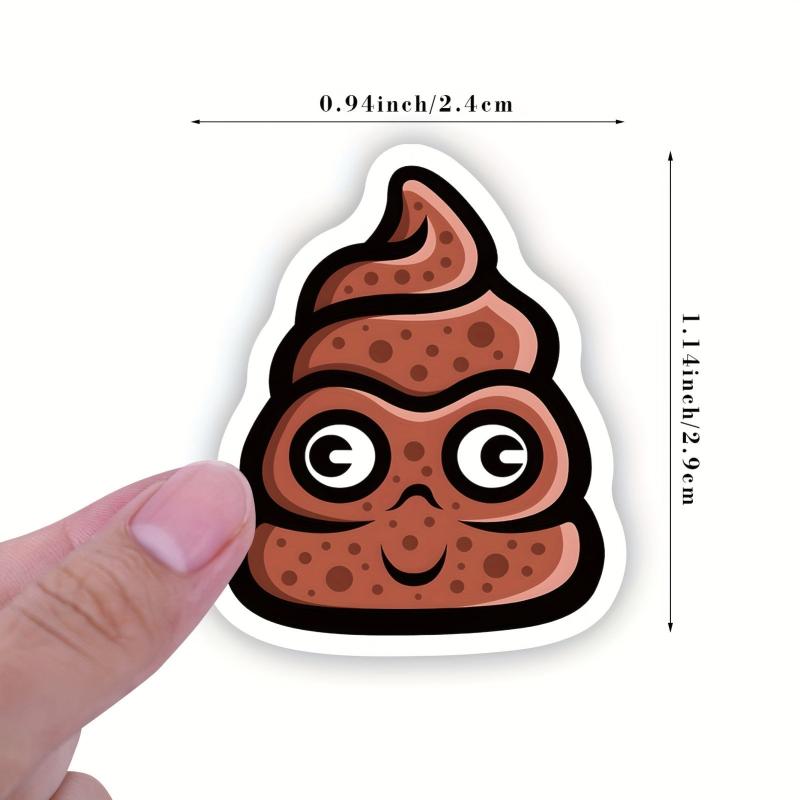 500 Funny Poop Stickers Roll Vinyl Waterproof Stickers