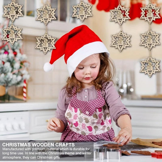10pcs Wooden Christmas Tree Ornaments DIY Crafts Xmas Tree Decoration Tags