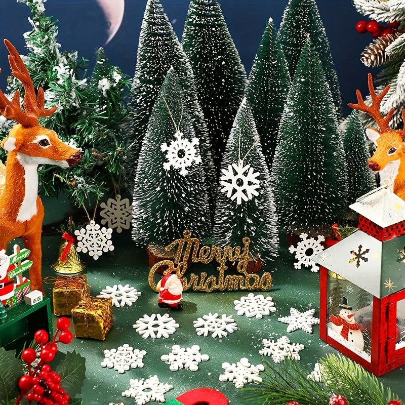 10pcs Wooden Christmas Snowflake DIY Craft Decorations Wall Hangings