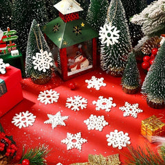 10pcs Wooden Christmas Snowflake DIY Craft Decorations Wall Hangings