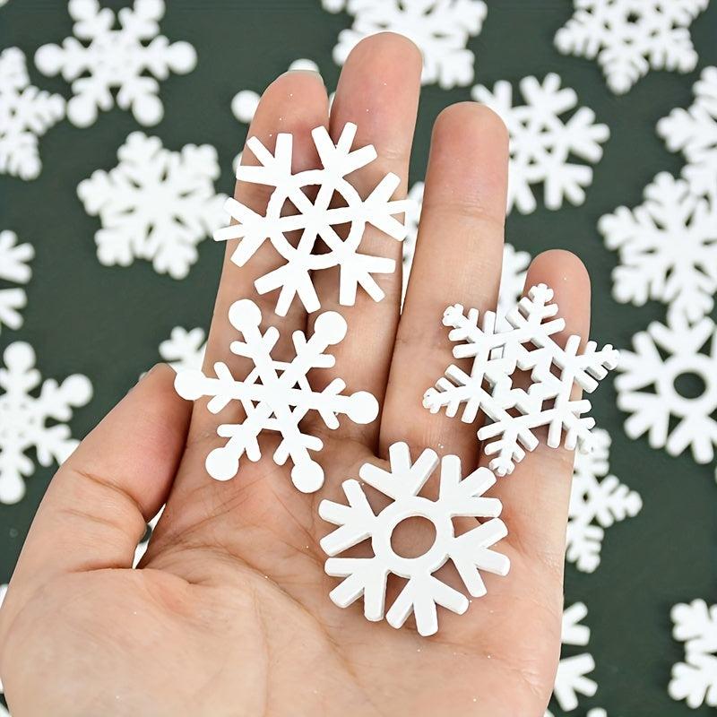 10pcs Wooden Christmas Snowflake DIY Craft Decorations Wall Hangings