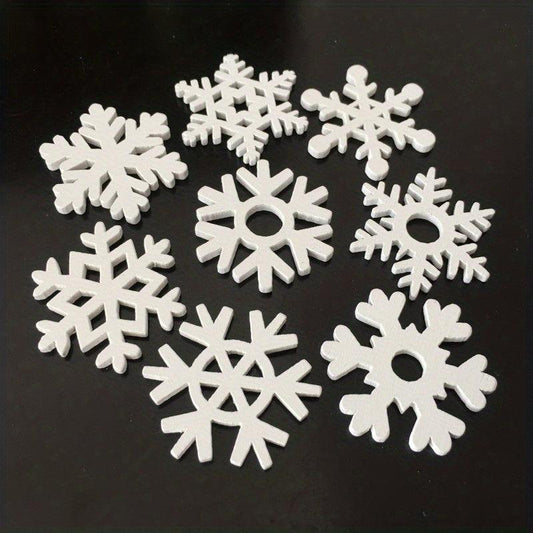 10pcs Wooden Christmas Snowflake DIY Craft Decorations Wall Hangings