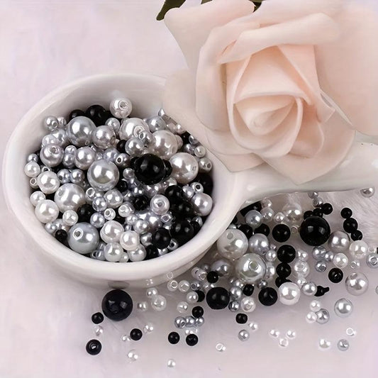 Assorted Pearl Beads Set Mixed Size Pearl Colored ABS Mixed 3 10mm Round Bead