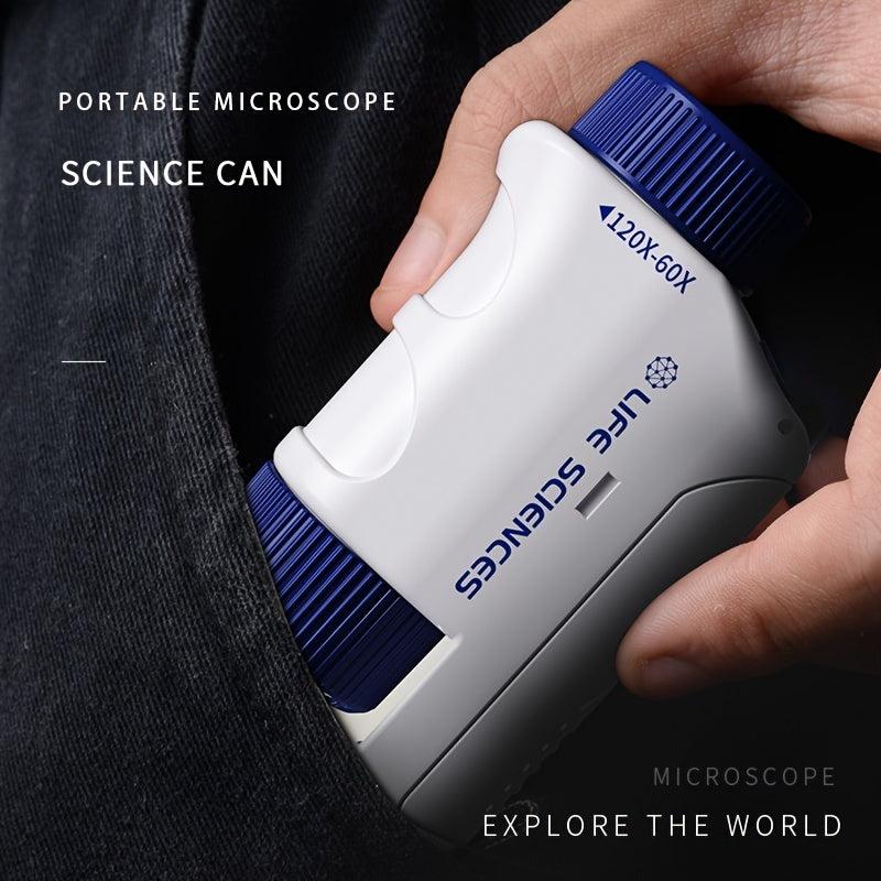 Mini Pocket Microscope Kit 60 120x Lab Handheld Microscope