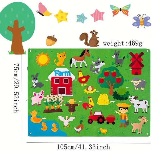 Felt Wall Sticker Children's Toys DIY Pendant Animal Paradise Ocean Farm
