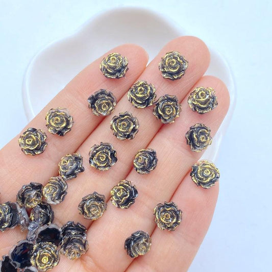 10pcs Mini Rose Resin Nail Art Decorations