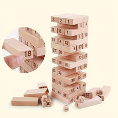 Wooden Blocks Stacking Tower Game for 1+ Players