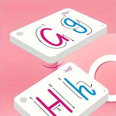 English Letter Reading Cards for Kids, Uppercase and Lowercase Recognition