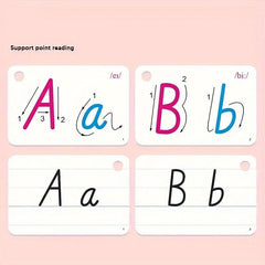 English Letter Reading Cards for Kids, Uppercase and Lowercase Recognition