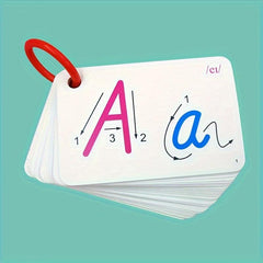 English Letter Reading Cards for Kids, Uppercase and Lowercase Recognition