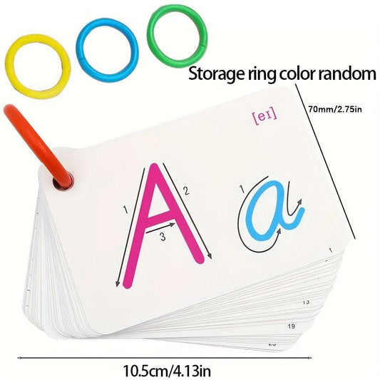 English Letter Reading Cards for Kids, Uppercase and Lowercase Recognition