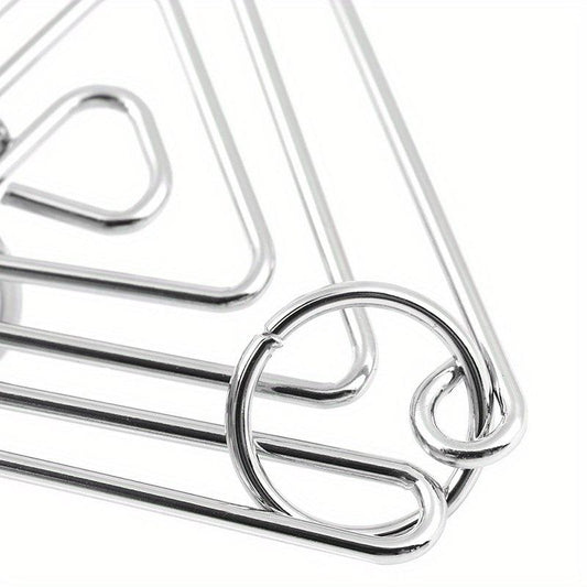 Metal Triangle Ring Puzzle Game Challenge Toys Adults Kids