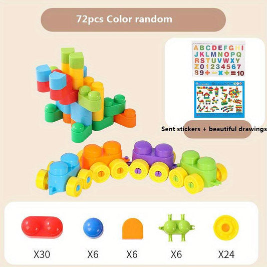 Building Blocks Toy Set DIY Educational Toys 72 Pieces