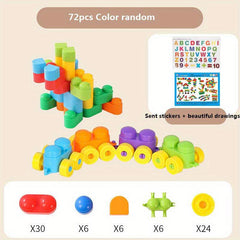 Building Blocks Toy Set DIY Educational Toys 72 Pieces