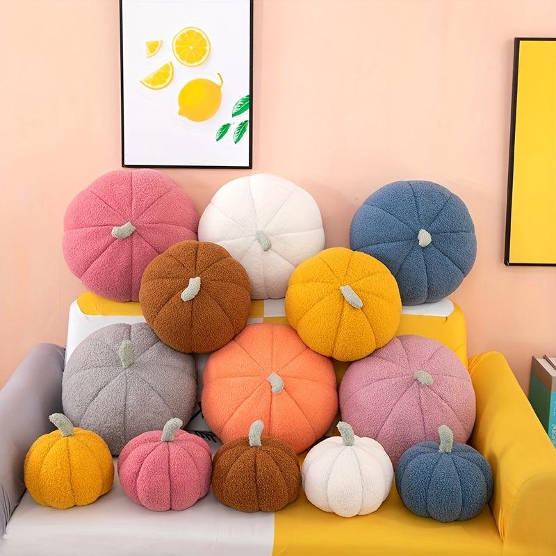 Plush Pumpkin Throw Pillows for Halloween Decor