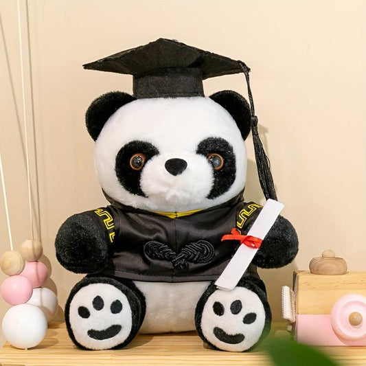 Dr Panda Plush Toy Simulation Hat Panda Cloth Doll Graduation Gift