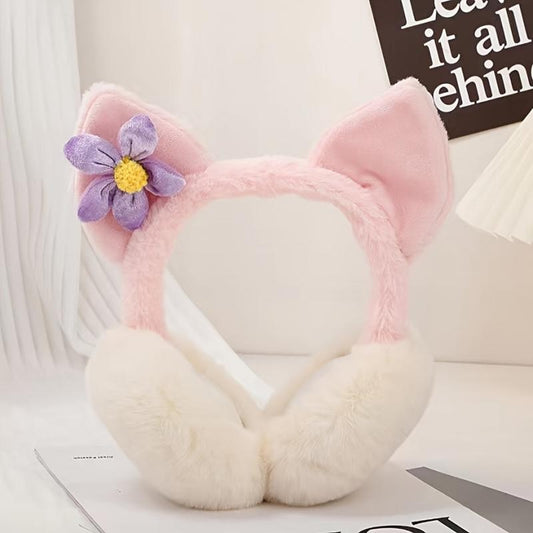 Warm Cartoon Earmuffs Female Foldable Plush Cold Proof Ear Protector
