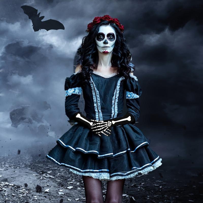 Halloween Skeleton Costume Skeleton Tights Skeleton Gloves Women