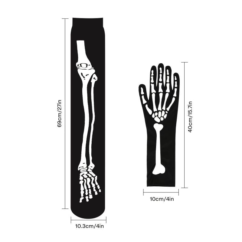 Halloween Skeleton Costume Skeleton Tights Skeleton Gloves Women