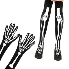 Halloween Skeleton Costume Skeleton Tights Skeleton Gloves Women