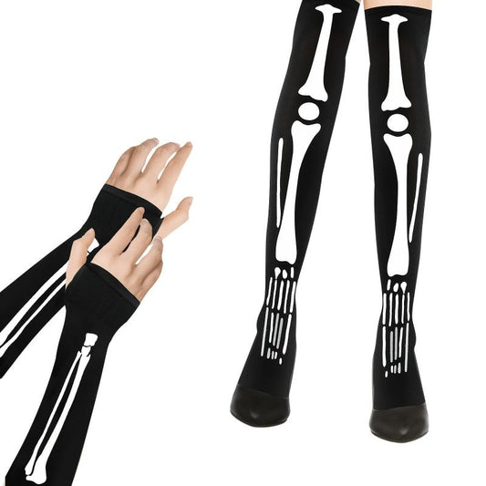 Halloween Skeleton Costume Skeleton Tights Skeleton Gloves Women