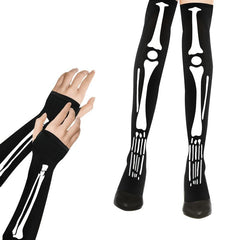 Halloween Skeleton Costume Skeleton Tights Skeleton Gloves Women