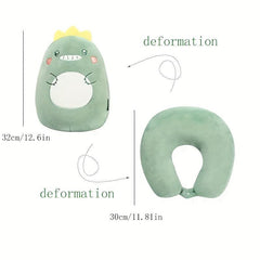 Dinosaur U Shaped Pillow Deformable Doll Soft Car Neck Support Cushion