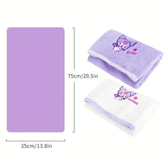 KUROMI Towel Girls Household Bath Absorbent Coral Fleece Scrubbing Head Towel