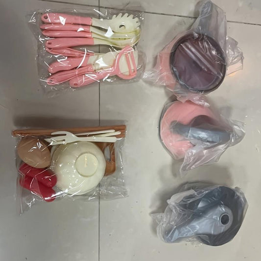 Kitchen Toy Set 28 Pieces Role-playing Cooking Utensils Pot Set Pink