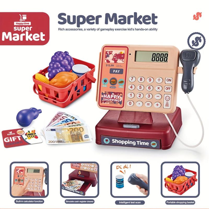 Cash Register Pretend Play Toy with Scanner and Credit Card