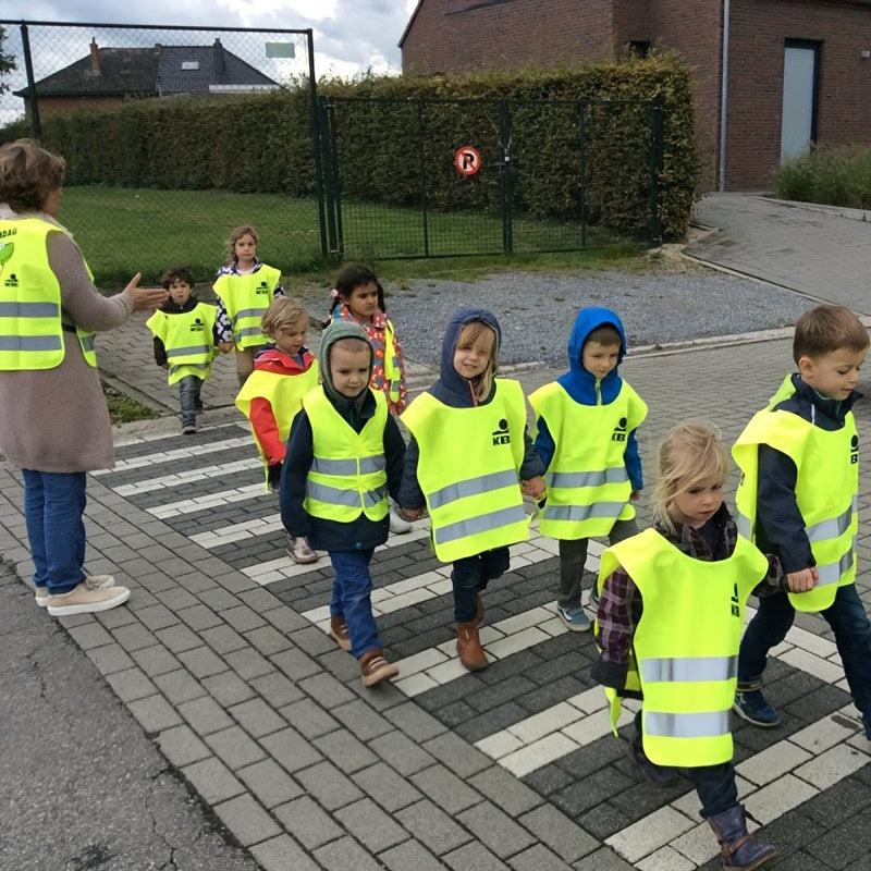 Kids Safety Vest Reflective Strips Grey Traffic Clothes
