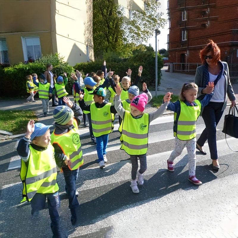 Kids Safety Vest Reflective Strips Grey Traffic Clothes