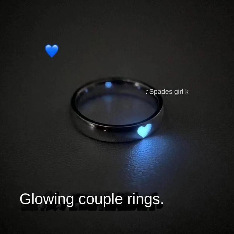 Love Night Light Rings for Couples - Adjustable Pair for Girlfriends