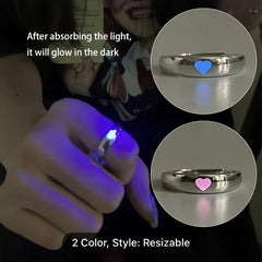 Love Night Light Rings for Couples - Adjustable Pair for Girlfriends