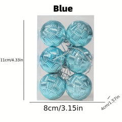 6pcs Christmas Balls Braided Hanging Decorations