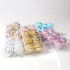 6pcs Christmas Balls Braided Hanging Decorations