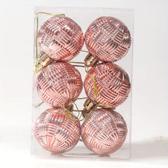 6pcs Christmas Balls Braided Hanging Decorations