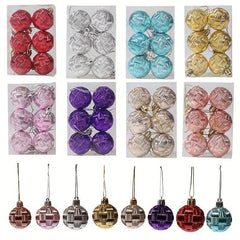6pcs Christmas Balls Braided Hanging Decorations
