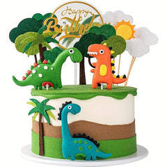 13pcs 3D Dinosaur Cake Topper Cupcake Topper Kids Birthday Party Supplies