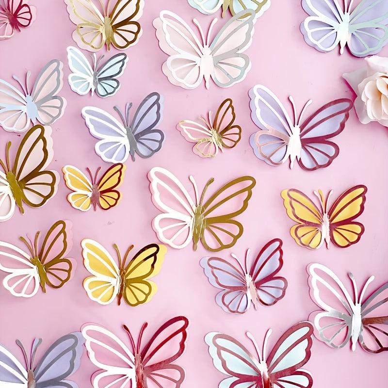 Double Layer Butterfly Cake Decor Birthday Cake Topper